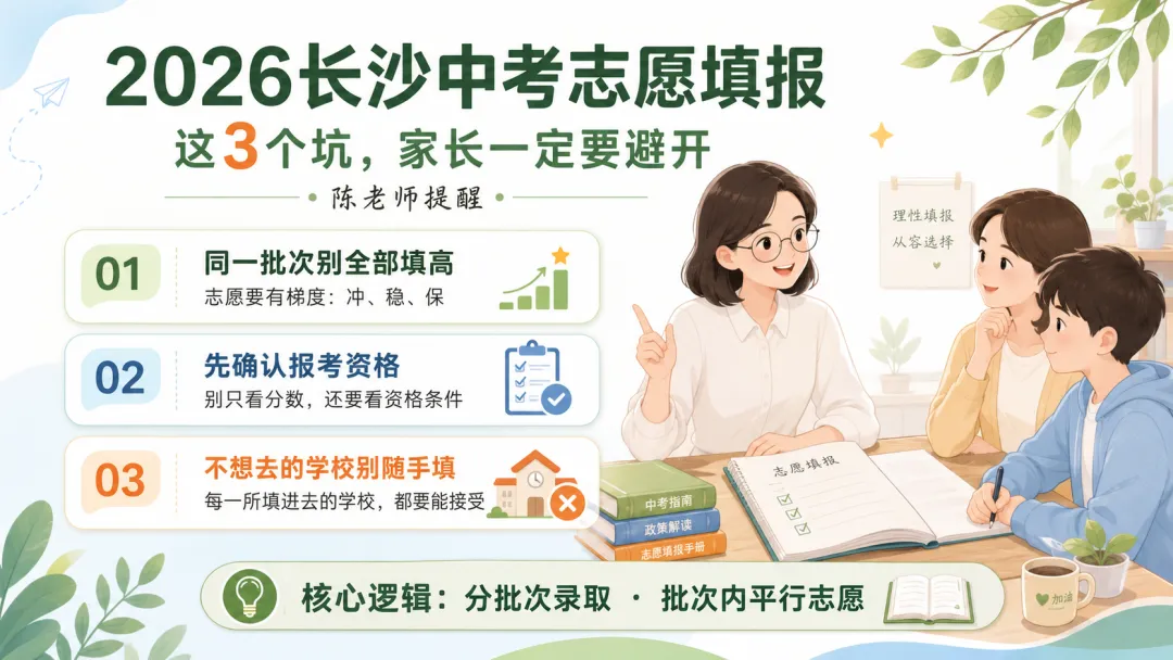 2026长沙中考志愿填报:这3个坑,家长一定要避开-第2张图片-四季读书网