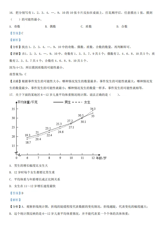 2022年浙江省宁波市宁海县小升初数学试卷!!-第14张图片-四季读书网