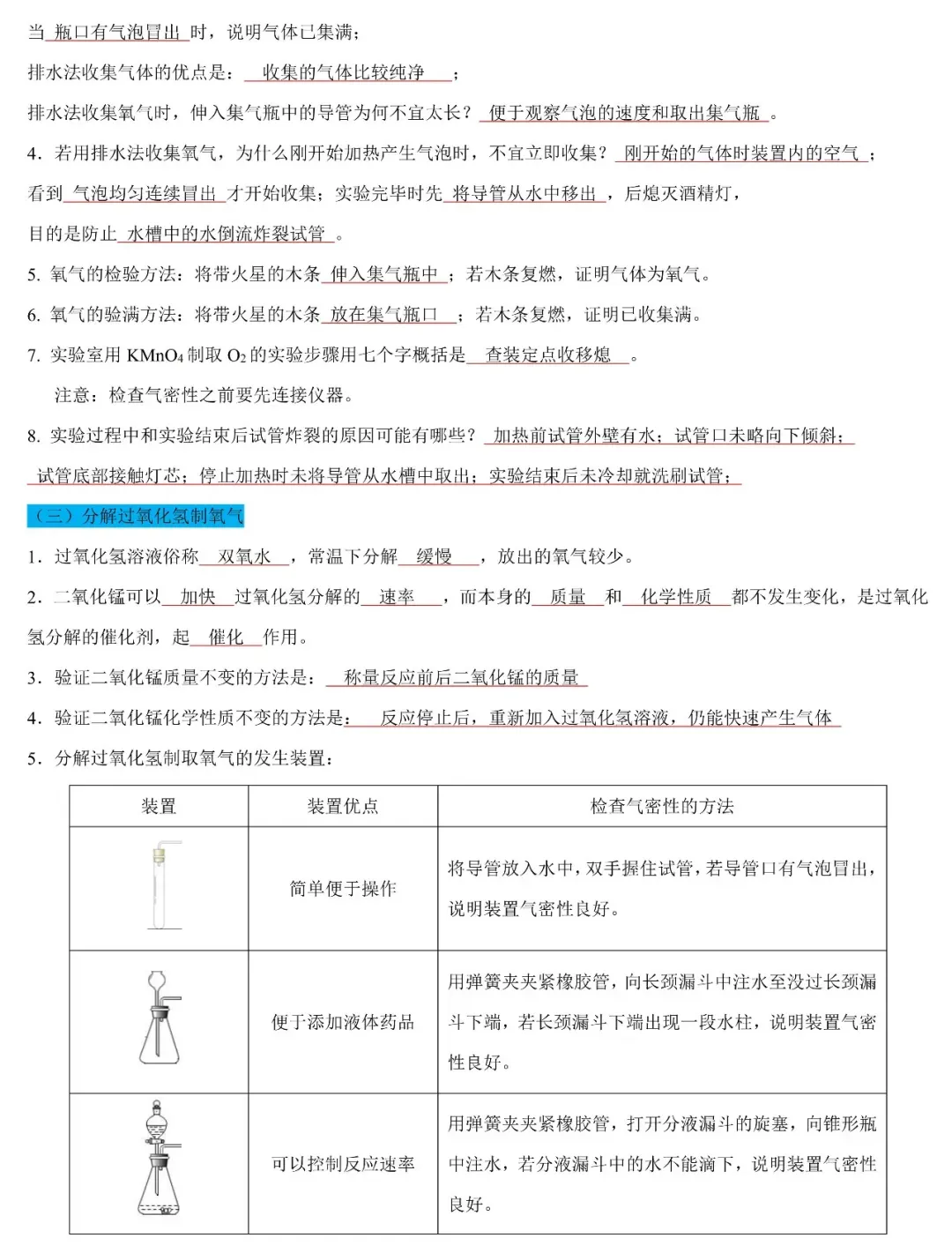 中考化学17个重点实验知识点速记-第2张图片-四季读书网
