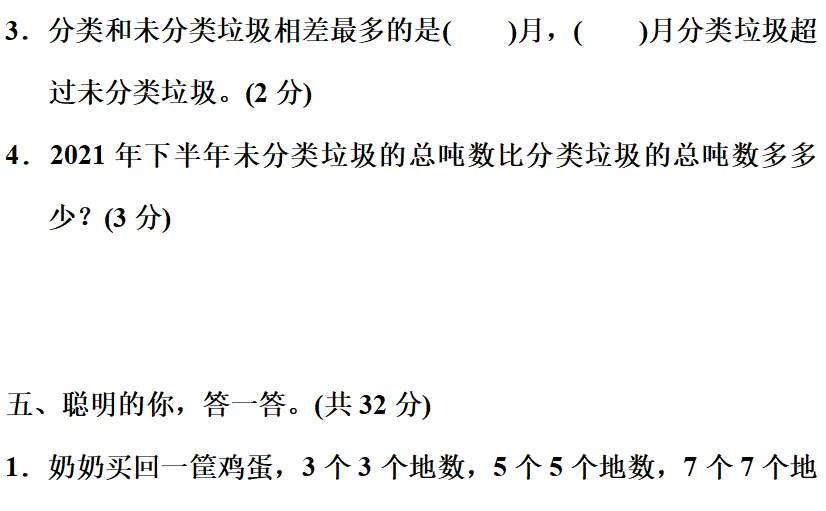 人教版五年级数学下册期末模拟试卷,考前练习!-第12张图片-四季读书网