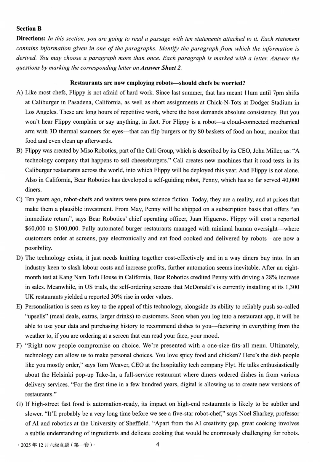 【考级】2025年12月英语六级真题及解析(第1套)-第7张图片-四季读书网 【考级】2025年12月英语六级真题及解析(第1套)-第7张图片-四季读书网