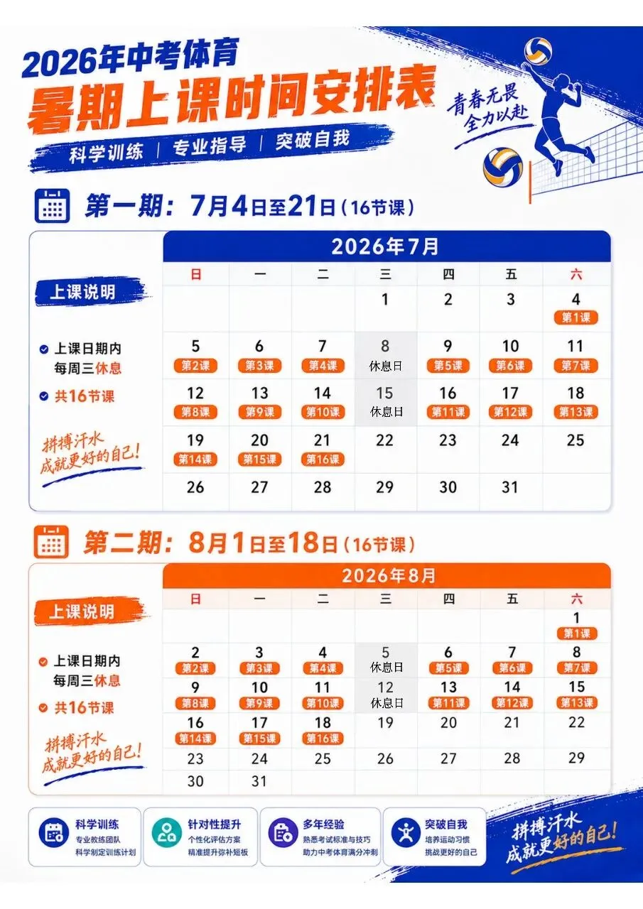 中考体育还没把握?这个暑假,给你逆袭的机会!-第7张图片-四季读书网