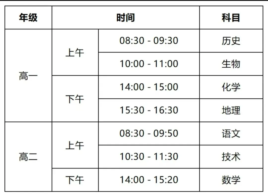 中考、高中学考模拟考及中考、高中学考日程安排汇总-第14张图片-四季读书网