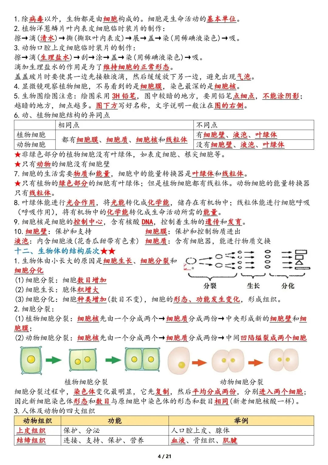 中考生物重点知识点-第4张图片-四季读书网