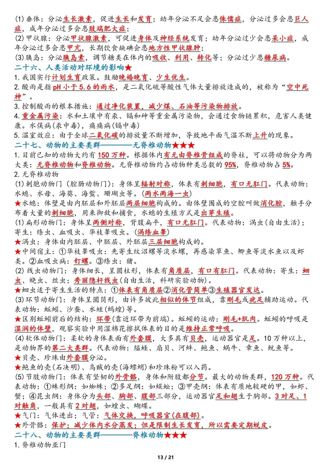 中考生物重点知识点-第13张图片-四季读书网