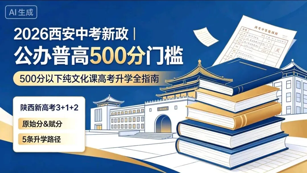 2026西安中考新政解读|公办普高门槛500分!500分以下孩子纯文化课高考完整升学指南-第4张图片-四季读书网 2026西安中考新政解读|公办普高门槛500分!500分以下孩子纯文化课高考完整升学指南-第4张图片-四季读书网