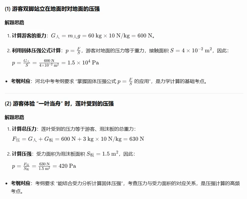 2026中考物理压轴题系列(二十一):固体压强、液体压强、浮力与受力平衡-第4张图片-四季读书网 2026中考物理压轴题系列(二十一):固体压强、液体压强、浮力与受力平衡-第4张图片-四季读书网