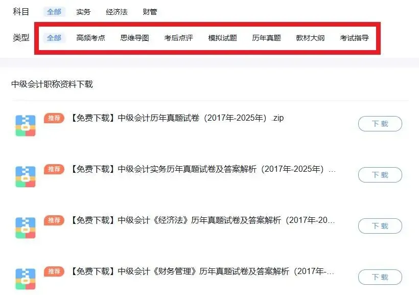 2017-2025中级会计师真题汇总,实务+财管+经济法三科全-第4张图片-四季读书网