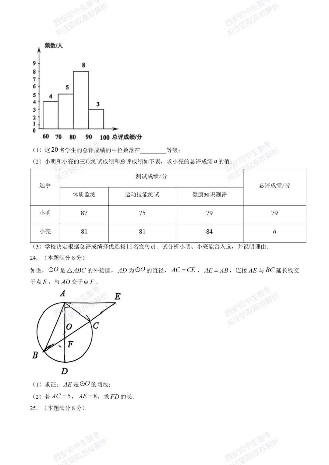 最新全科!西安2026中考模拟:【交大附中】九年级五模考试【数学】免费下载-第13张图片-四季读书网
