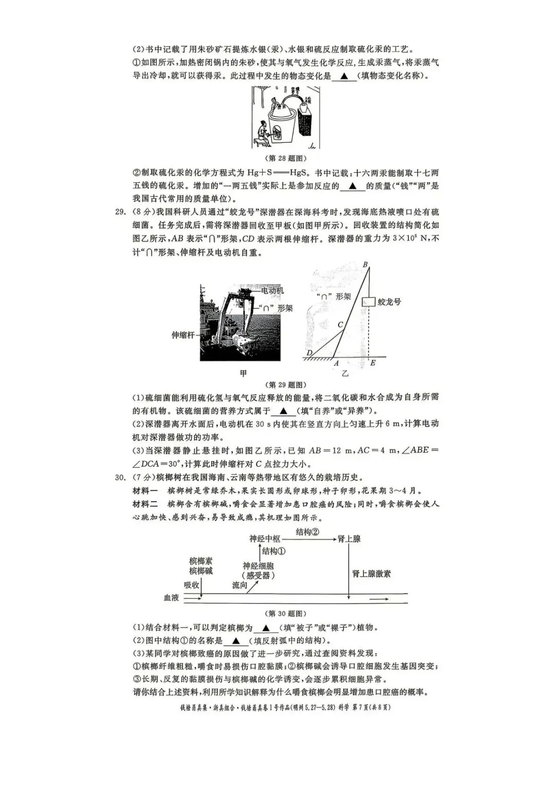 【中考二模·全科】2026.05浙江·钱塘甬真1号作品明州卷中考模拟试卷含答案(语文、科学、英语、听力材料、数学、社会)-第18张图片-四季读书网