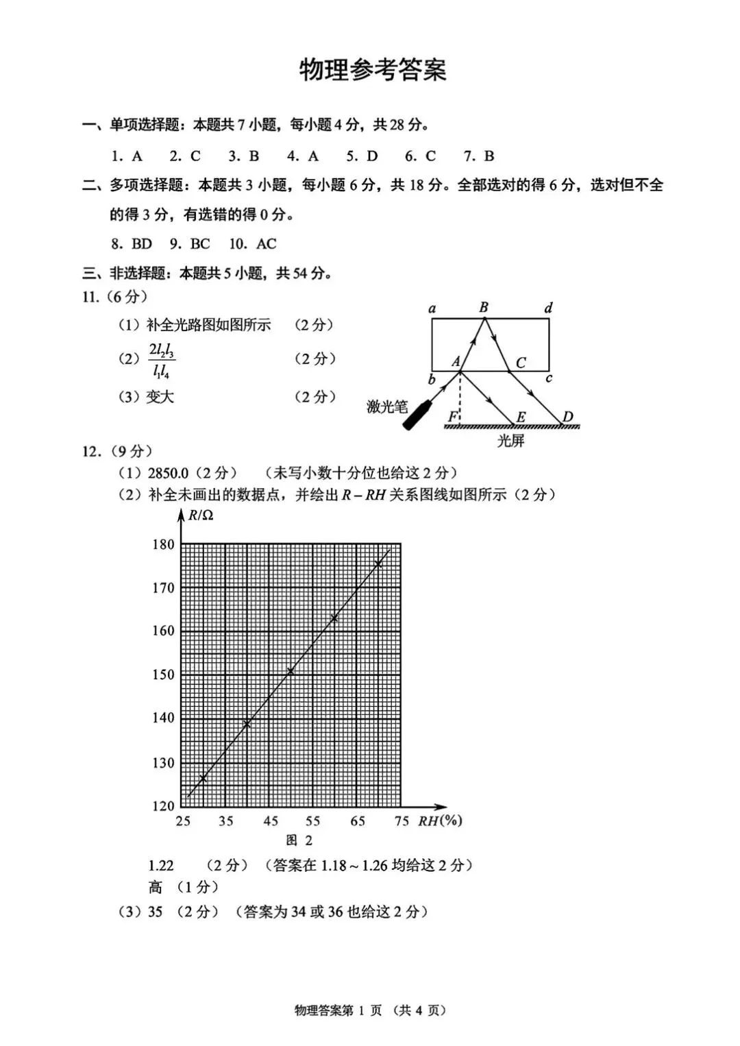 2026届高三6月考前模拟测试 物理试题和答案-第13张图片-四季读书网