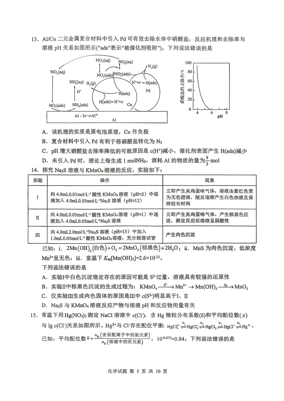 山东省实验中学2026届高考考前模拟测试 化学+答案-第5张图片-四季读书网 山东省实验中学2026届高考考前模拟测试 化学+答案-第5张图片-四季读书网