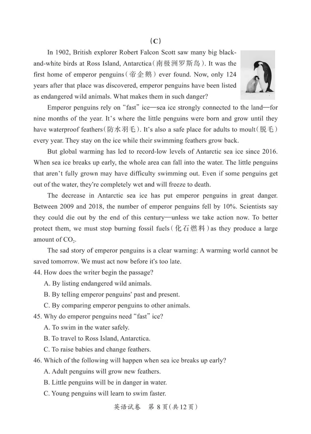 【2026模拟题】2026年山西中考模拟试题(二)英语试题+答案-第8张图片-四季读书网 【2026模拟题】2026年山西中考模拟试题(二)英语试题+答案-第8张图片-四季读书网