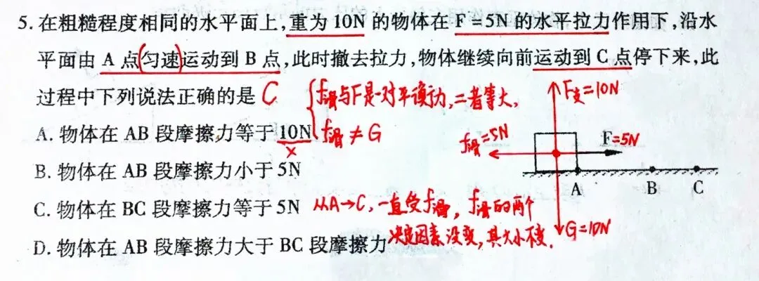 中考必考!期末必考!八道初中物理题,概括易错常错“摩擦力”-第5张图片-四季读书网 中考必考!期末必考!八道初中物理题,概括易错常错“摩擦力”-第5张图片-四季读书网