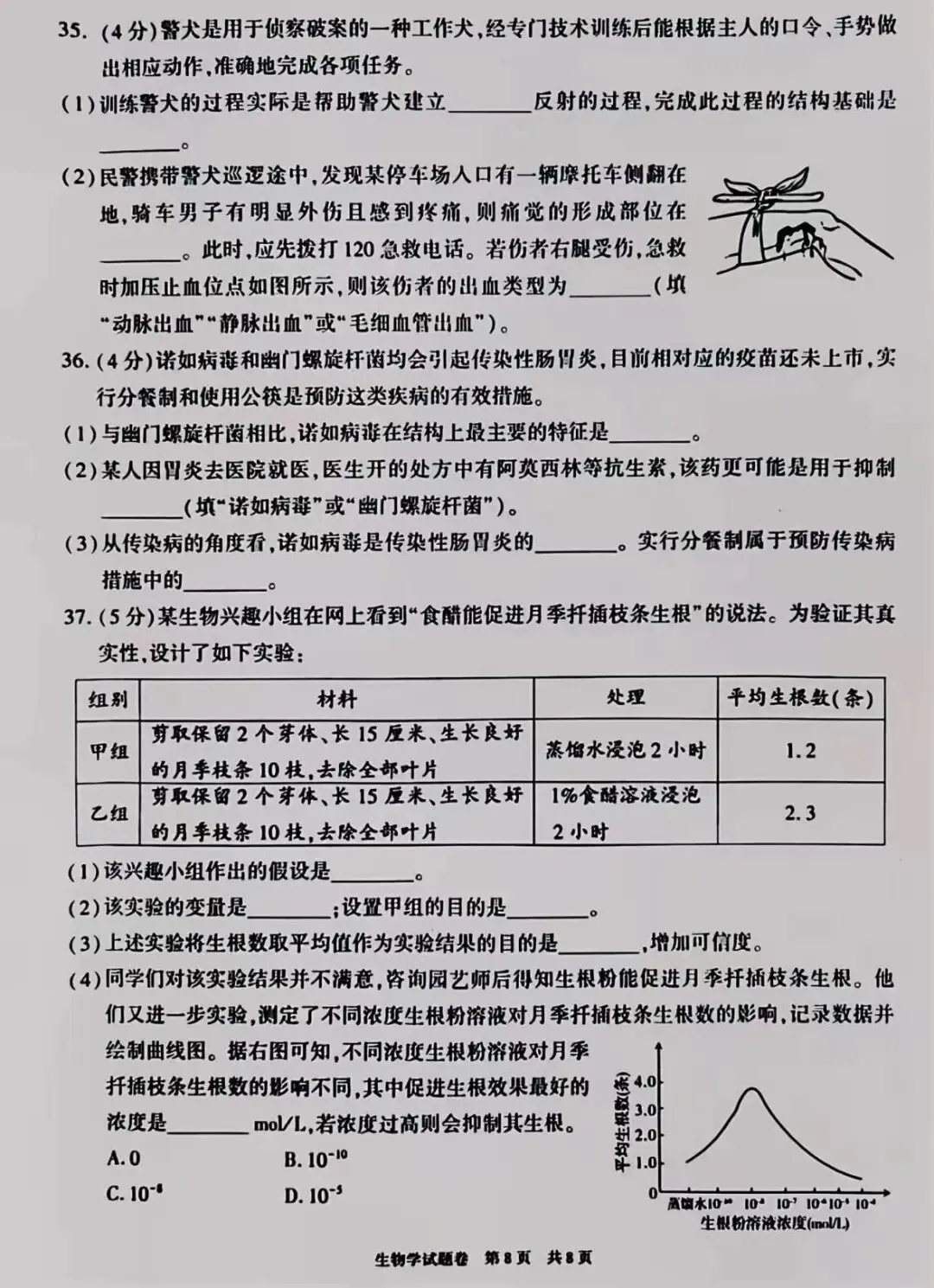 生物精选试题 中考冲刺-第9张图片-四季读书网