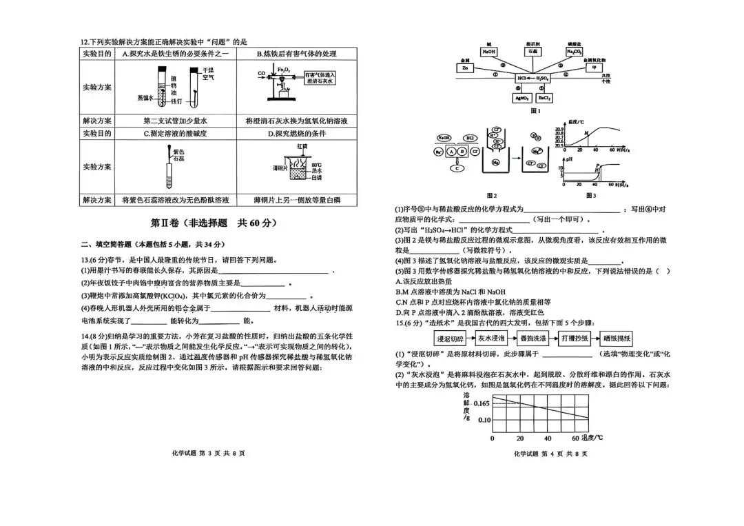 二模真题-2026山东东营市东营区中考二模化学试卷真题(完整版 + 答案)-第7张图片-四季读书网 二模真题-2026山东东营市东营区中考二模化学试卷真题(完整版 + 答案)-第7张图片-四季读书网