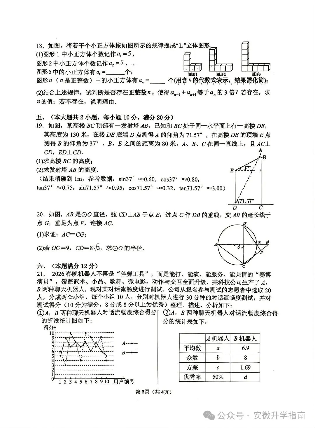 合肥45中2026中考三模全科试卷(含听力)及答案-第3张图片-四季读书网