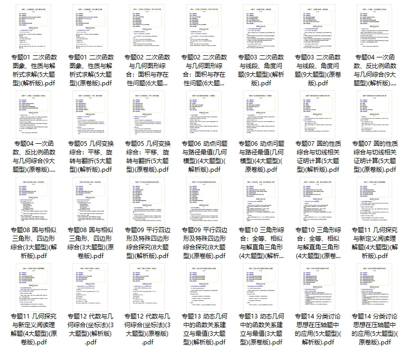 【精品资料】中考数学压轴题专项训练(2026全国通用)-第9张图片-四季读书网