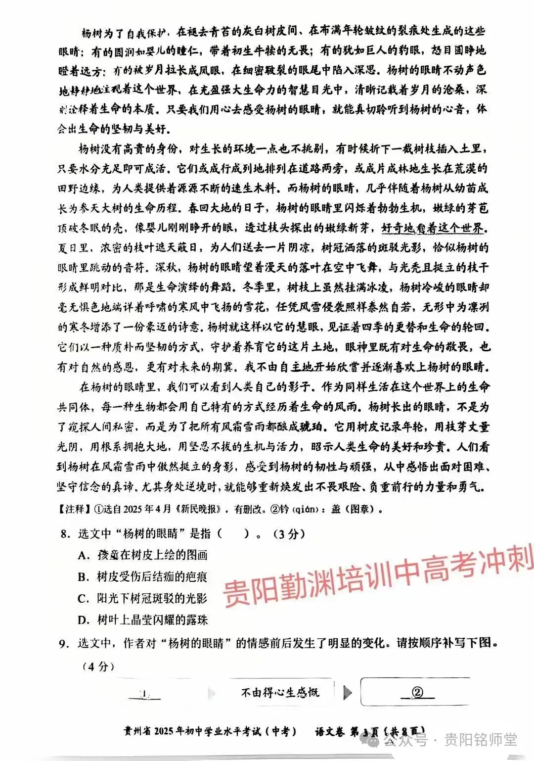 2026贵州中考重要参考|2025年贵州中考真题|-第8张图片-四季读书网 2026贵州中考重要参考|2025年贵州中考真题|-第8张图片-四季读书网