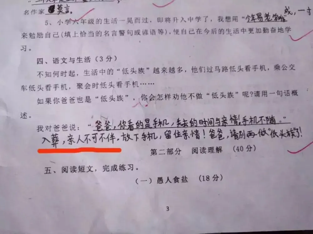 小学生的试卷-第10张图片-四季读书网 小学生的试卷-第10张图片-四季读书网