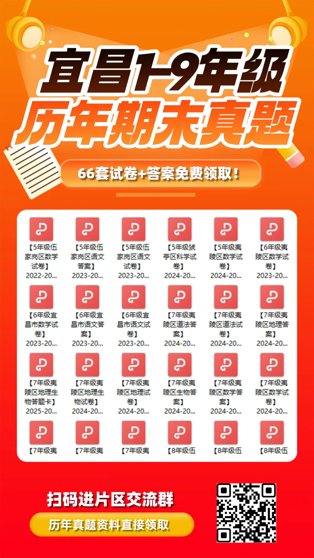 70+套!宜昌2-8年级下学期期末真题和答案免费领取!-第17张图片-四季读书网