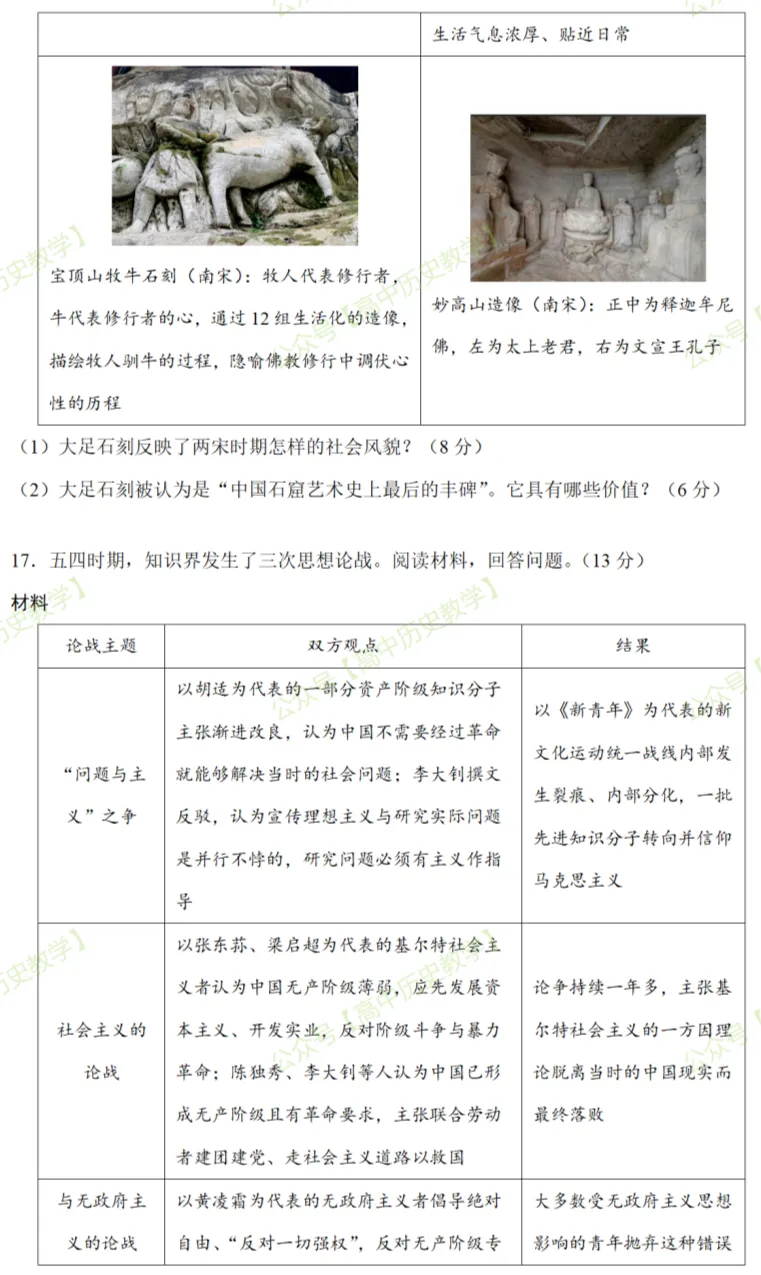 最新模考| 2026届山东省日照市高三第三次模拟历史试题和答案-第8张图片-四季读书网