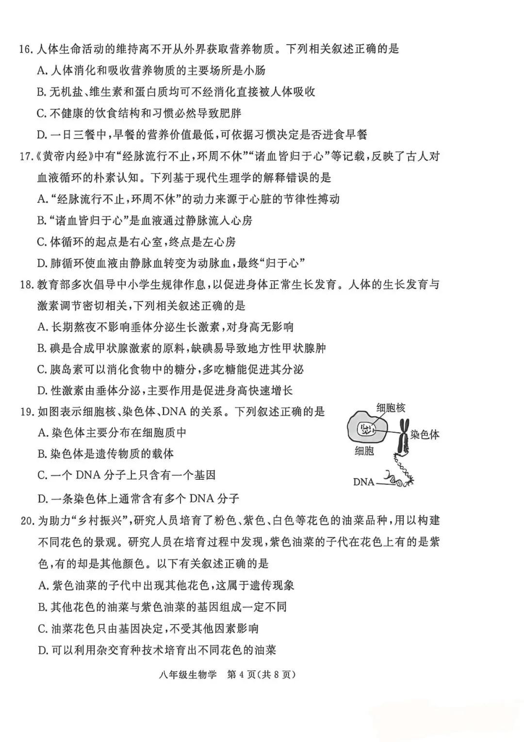 2026年中考邯郸市肥乡区二模地理卷-第4张图片-四季读书网