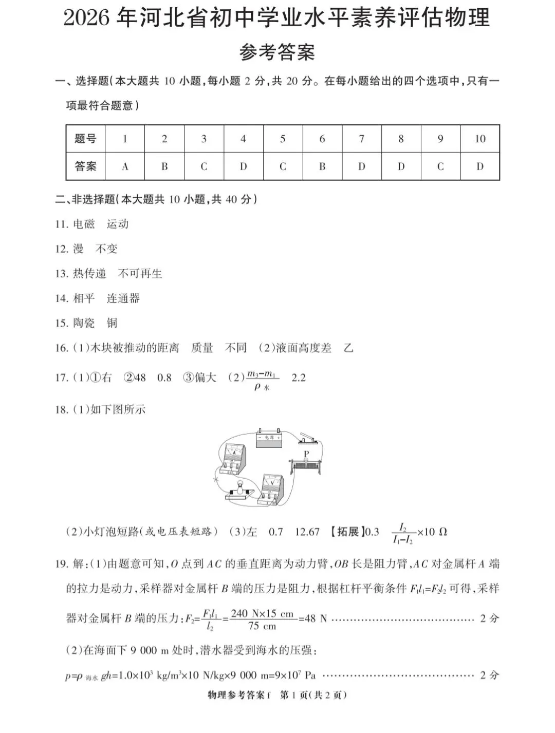 中考物理考前模拟-第7张图片-四季读书网 中考物理考前模拟-第7张图片-四季读书网