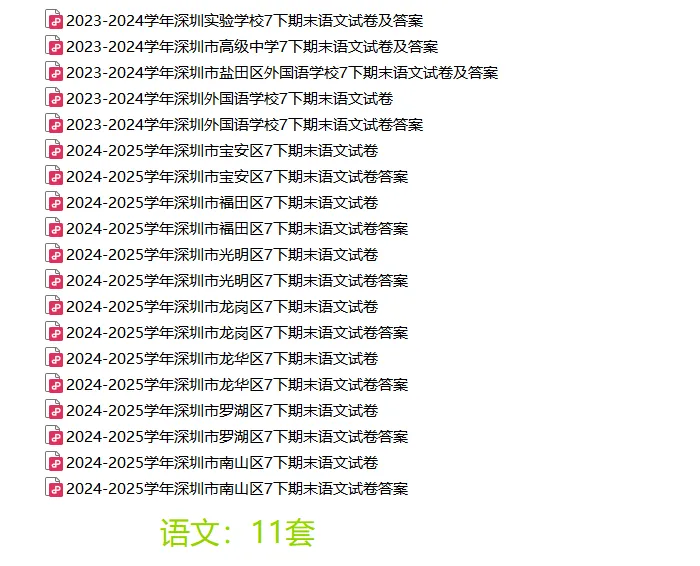 [精品汇总]深圳七年级下学期全科期末真题汇总-第3张图片-四季读书网