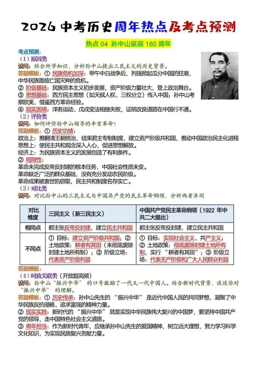 2026中考历史热点专题复习,命中率超90%-第4张图片-四季读书网