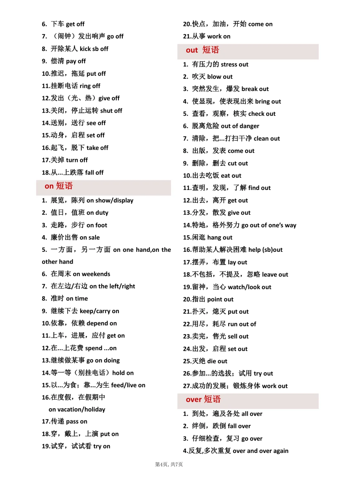 中考英语常考重点短语-第5张图片-四季读书网 中考英语常考重点短语-第5张图片-四季读书网