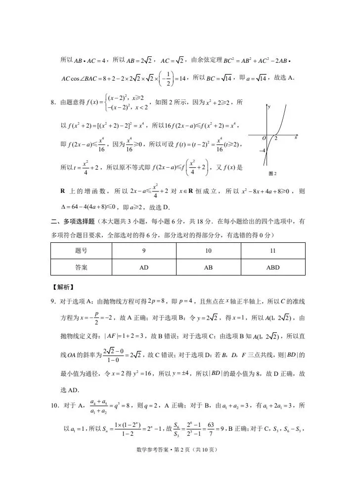 高考备考诊断性模拟考试数学试题与答案解析-第9张图片-四季读书网
