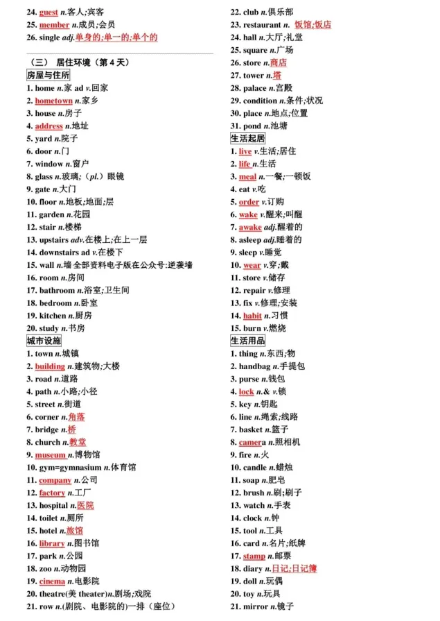 温州中考冲刺必看|词汇速记表,考前自查!-第5张图片-四季读书网