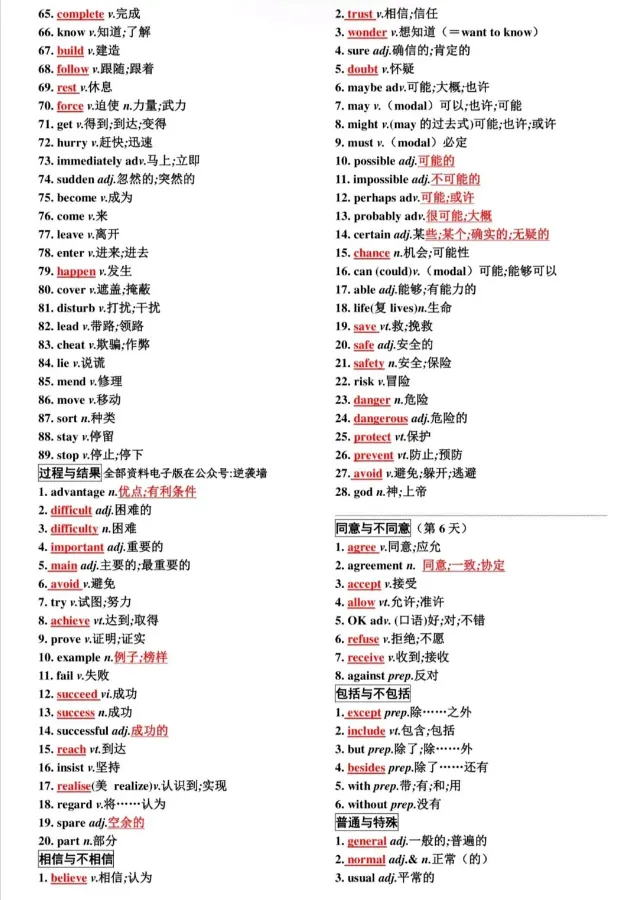 温州中考冲刺必看|词汇速记表,考前自查!-第7张图片-四季读书网