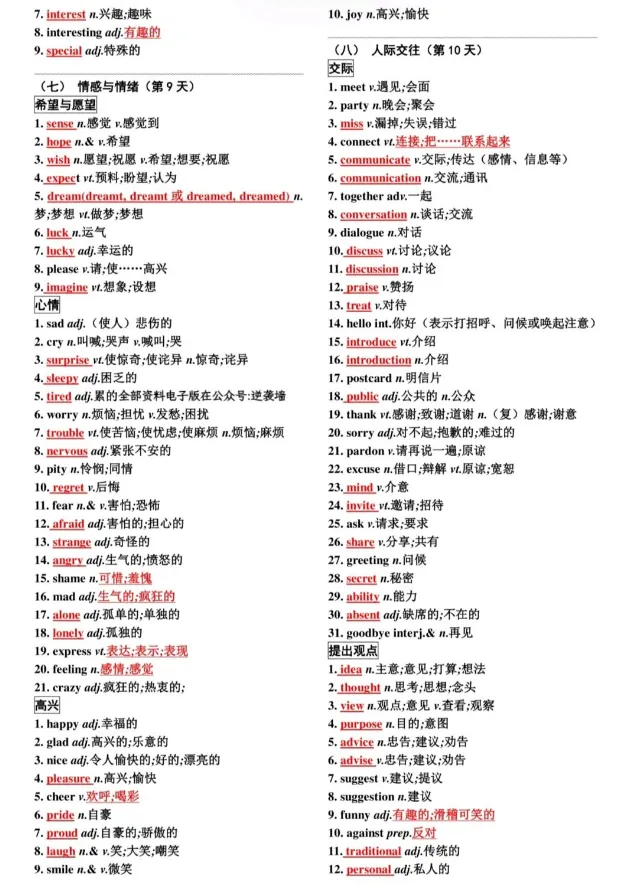 温州中考冲刺必看|词汇速记表,考前自查!-第10张图片-四季读书网