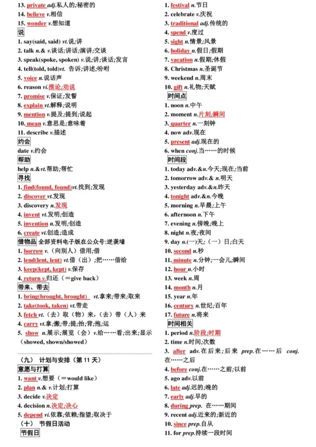 温州中考冲刺必看|词汇速记表,考前自查!-第11张图片-四季读书网