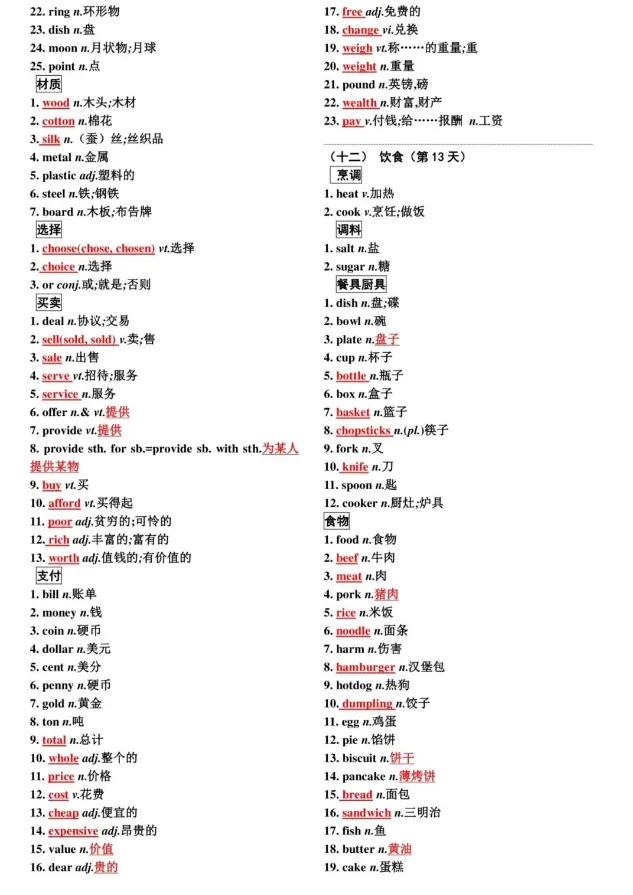 温州中考冲刺必看|词汇速记表,考前自查!-第13张图片-四季读书网