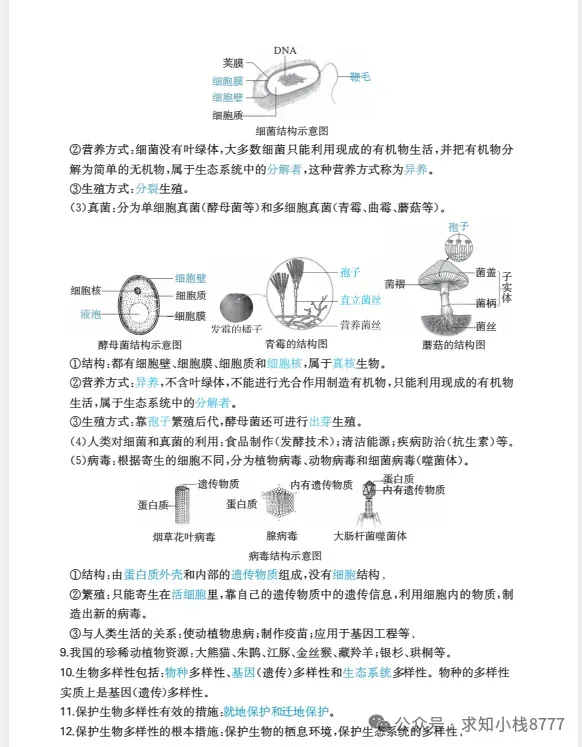 西藏2026年【生物】小中考冲刺生物重点知识||2026生地会考-第7张图片-四季读书网