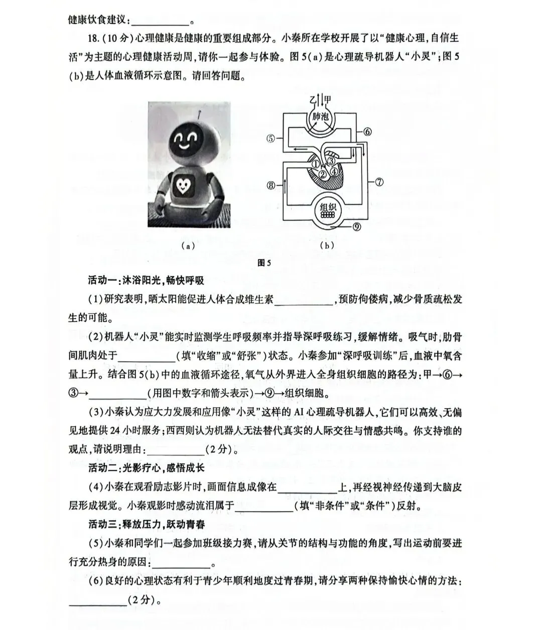 陕西省初中学业水平考试生物学科试卷示例及答案分享-第6张图片-四季读书网