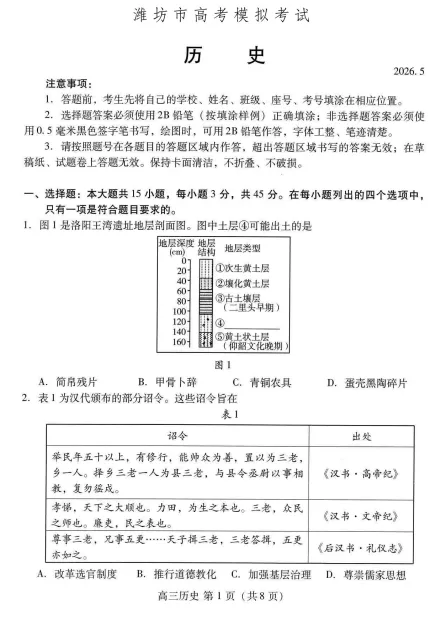 潍坊三模!山东省潍坊市2026年5月高考模拟考试全科试卷和答案含英语听力音频可保存打印-第22张图片-四季读书网 潍坊三模!山东省潍坊市2026年5月高考模拟考试全科试卷和答案含英语听力音频可保存打印-第22张图片-四季读书网