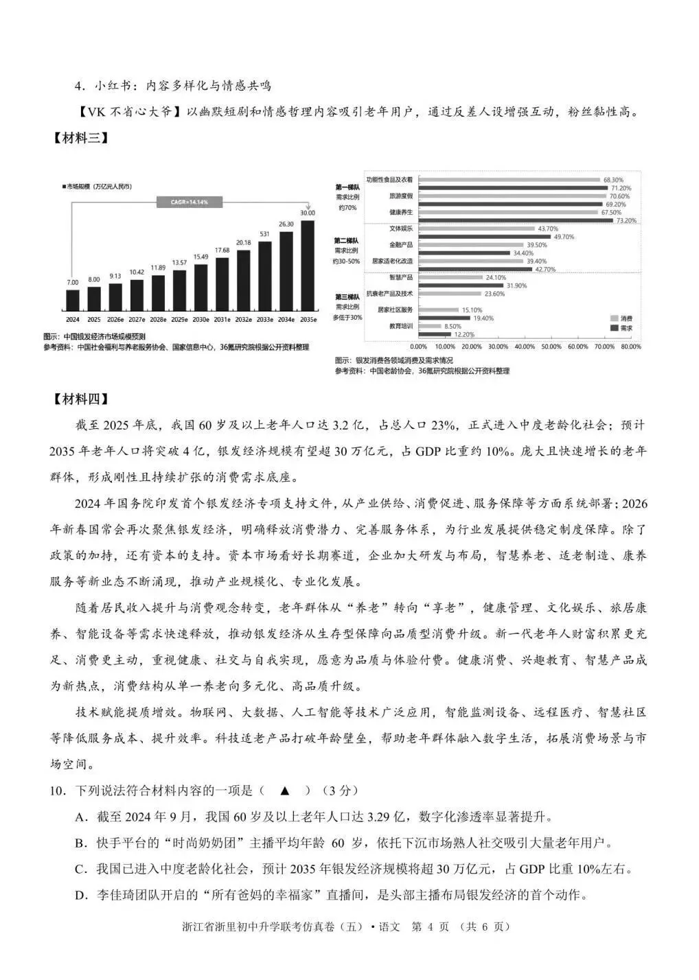【中考二模·全科】2026.05浙江·浙里仿真联考卷5️⃣含答案(语文、科学、英语、听力材料、数学、社会)-第5张图片-四季读书网