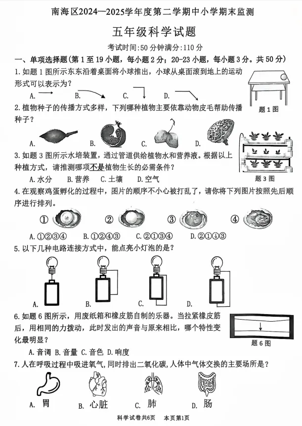 速领!佛山中小学1-6年级往年各区期末真题-第14张图片-四季读书网 速领!佛山中小学1-6年级往年各区期末真题-第14张图片-四季读书网