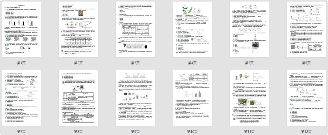 中考生物备考:植物的生活思维导图+必刷真题-第5张图片-四季读书网 中考生物备考:植物的生活思维导图+必刷真题-第5张图片-四季读书网