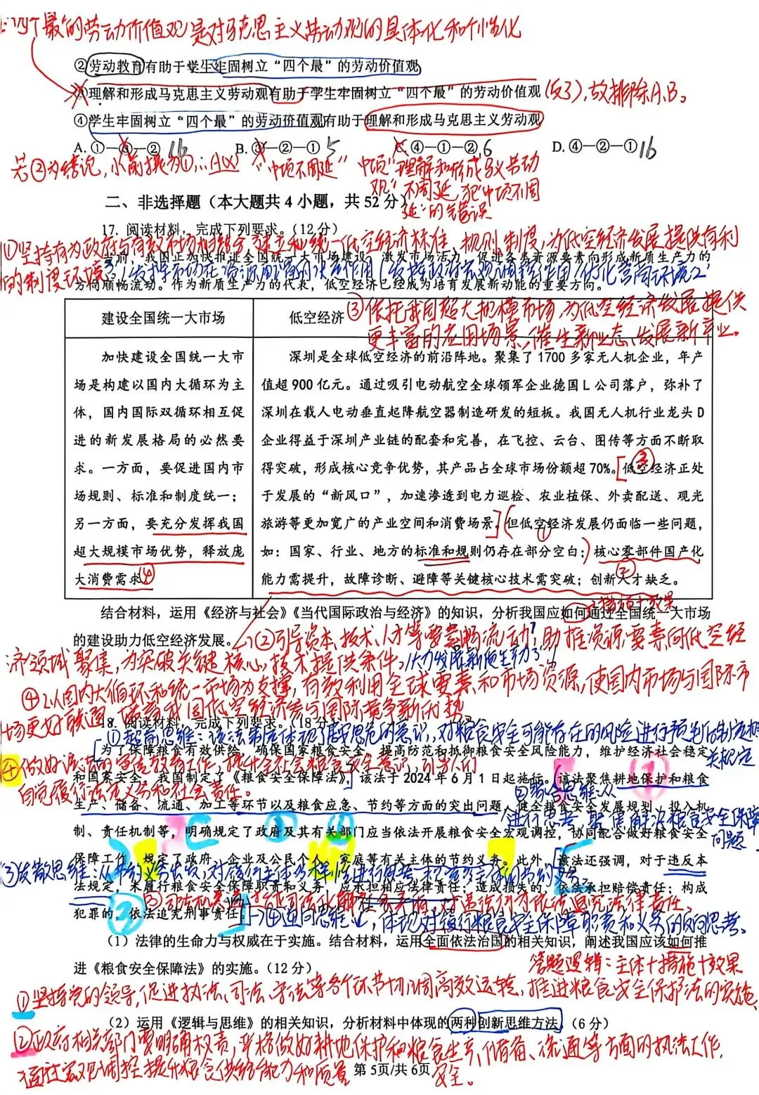 【试题订正】高三政治·2024真题-第6张图片-四季读书网