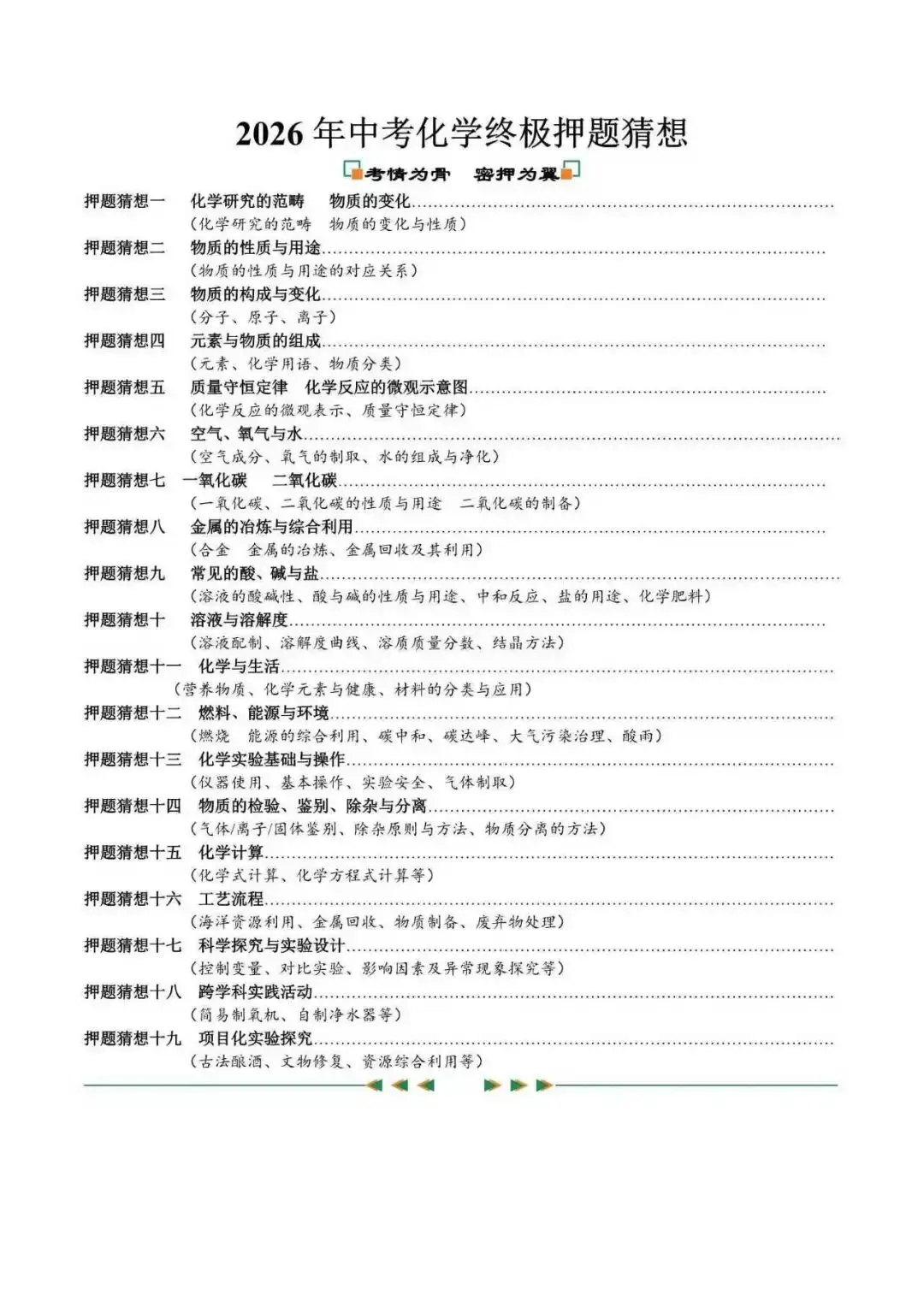 2026年江苏省徐州市中考化学终极押题猜想(附解析)-第1张图片-四季读书网