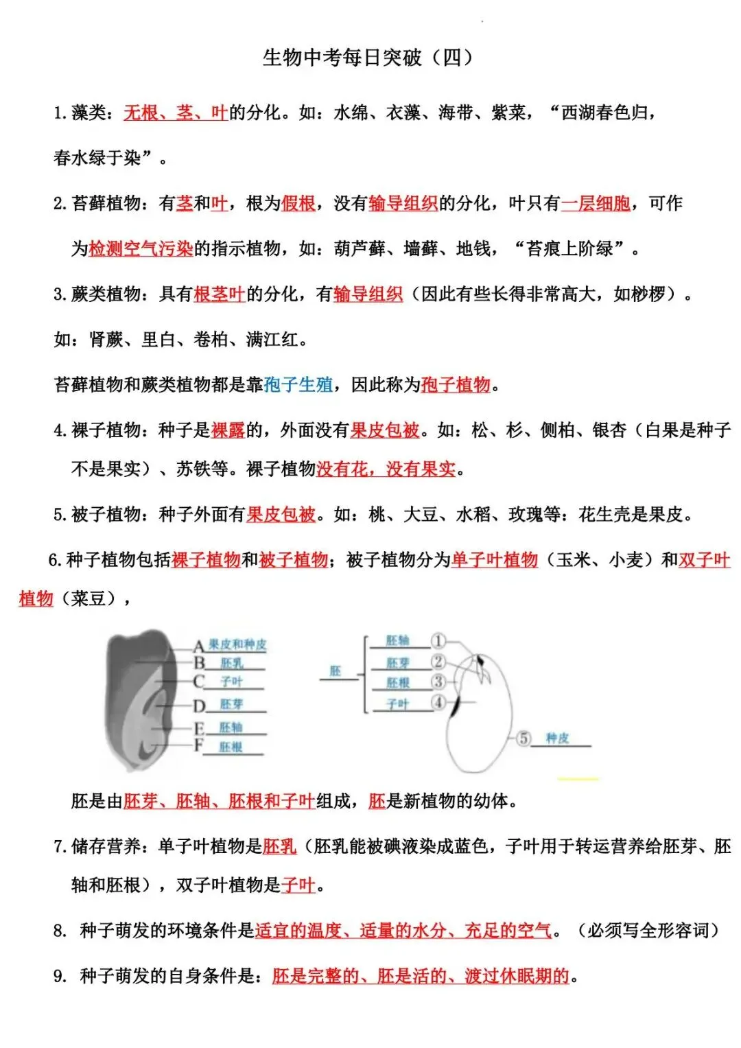 2026 生物中考:每日重点突破训练-第6张图片-四季读书网