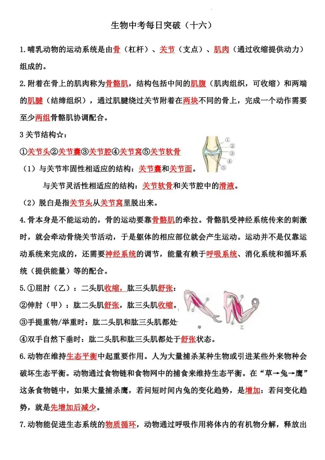 2026 生物中考:每日重点突破训练-第26张图片-四季读书网