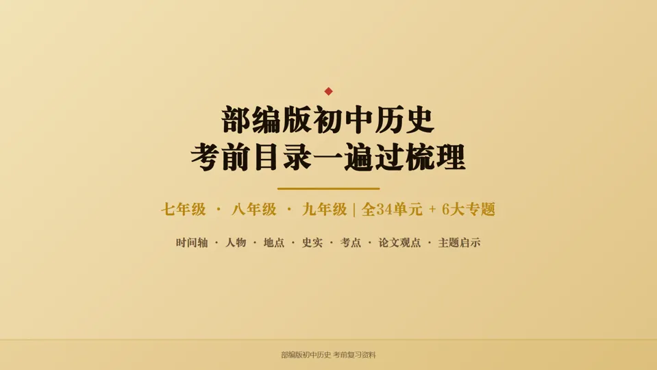 2026中考历史考前目录一遍过梳理-第1张图片-四季读书网