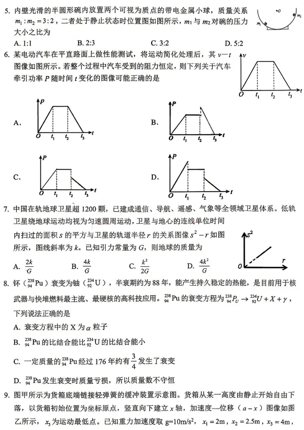 高三物理:辽宁协作校2026届高三5月模考物理试题+答案-第2张图片-四季读书网 高三物理:辽宁协作校2026届高三5月模考物理试题+答案-第2张图片-四季读书网