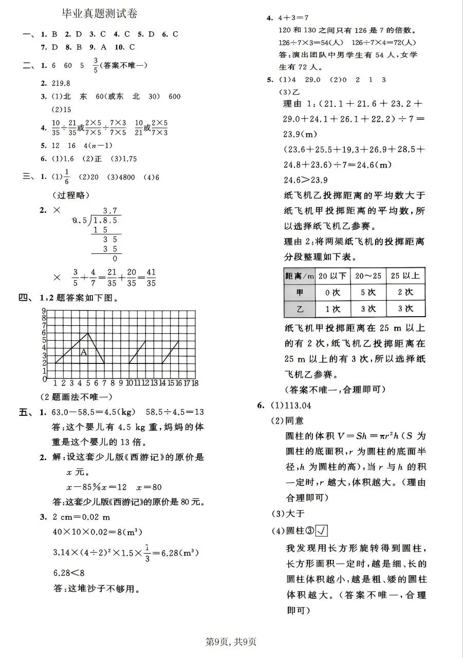 2026春六年级下册数学北师大版《小升初考试卷》(质量卷、模拟卷、达标卷、拔尖卷、名校真题卷,含答案解析)-第15张图片-四季读书网 2026春六年级下册数学北师大版《小升初考试卷》(质量卷、模拟卷、达标卷、拔尖卷、名校真题卷,含答案解析)-第15张图片-四季读书网